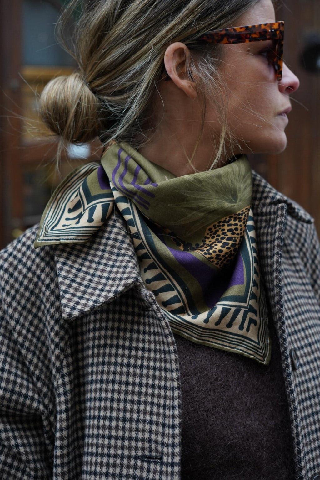 Georgia Khaki Pattern Scarf