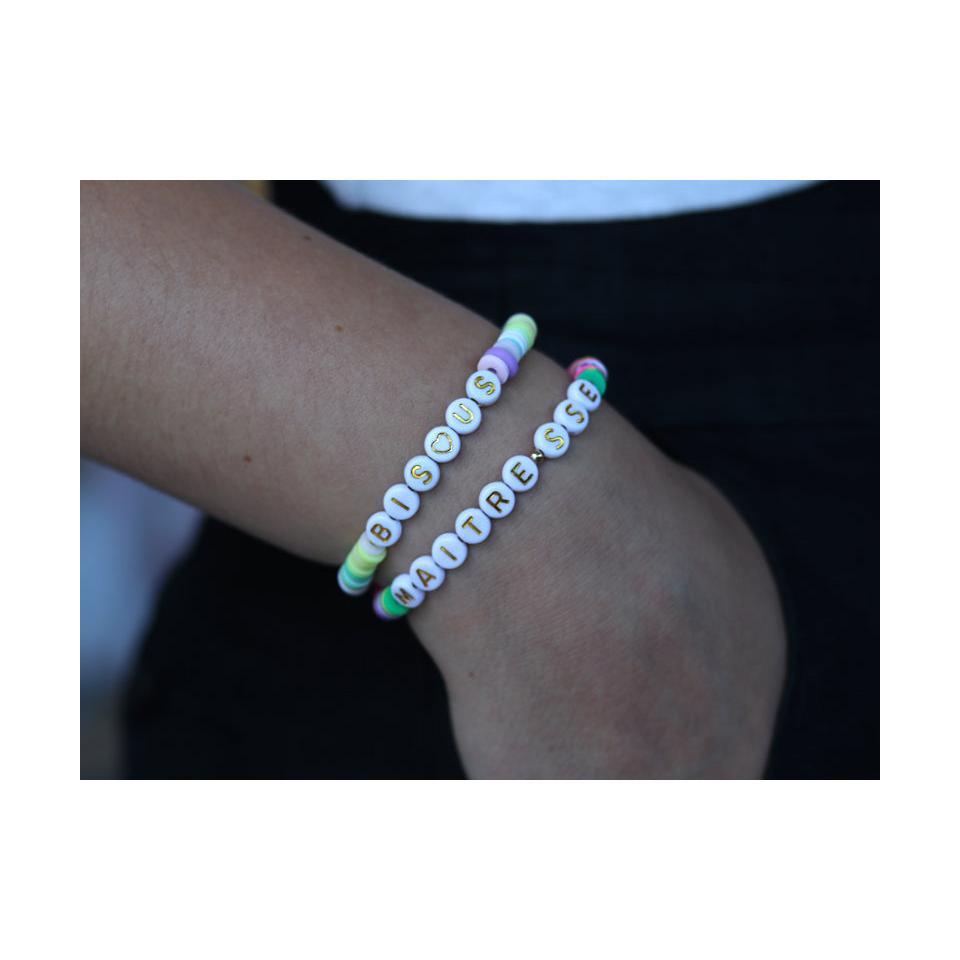“Kisses” Letter Beads For Bracelet To Personalize