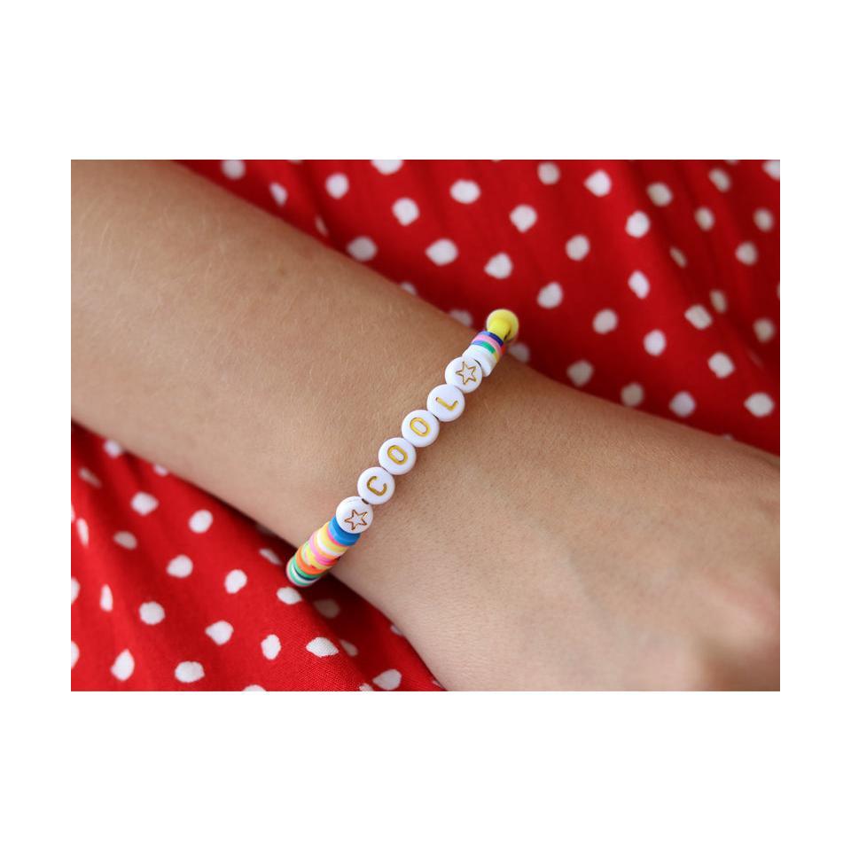 Perles Lettres "Cool" Pour Bracelet À Personnaliser