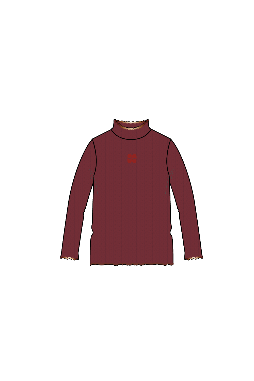 Lola Burgundy Under-Sweater Made In Portugal