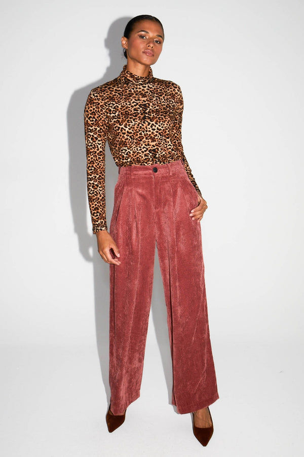 Astrid Vintage Velvet Trousers Soft Cognac Made In Italy