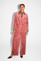 Astrid Vintage Velvet Trousers Soft Cognac Made In Italy