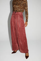 Astrid Vintage Velvet Trousers Soft Cognac Made In Italy