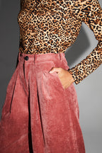 Astrid Vintage Velvet Trousers Soft Cognac Made In Italy