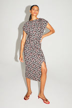 The Diane Red and Pink Floral Gypsy Print Dress Made in Italy