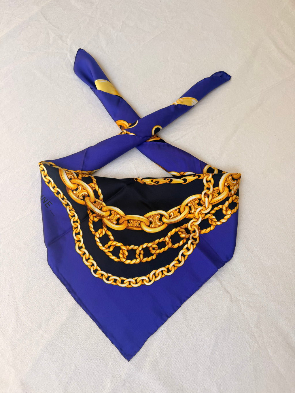 Céline Scarf – Gold Chains and Medallions