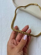 Collar Dorado Vintage - Malla De Palmera