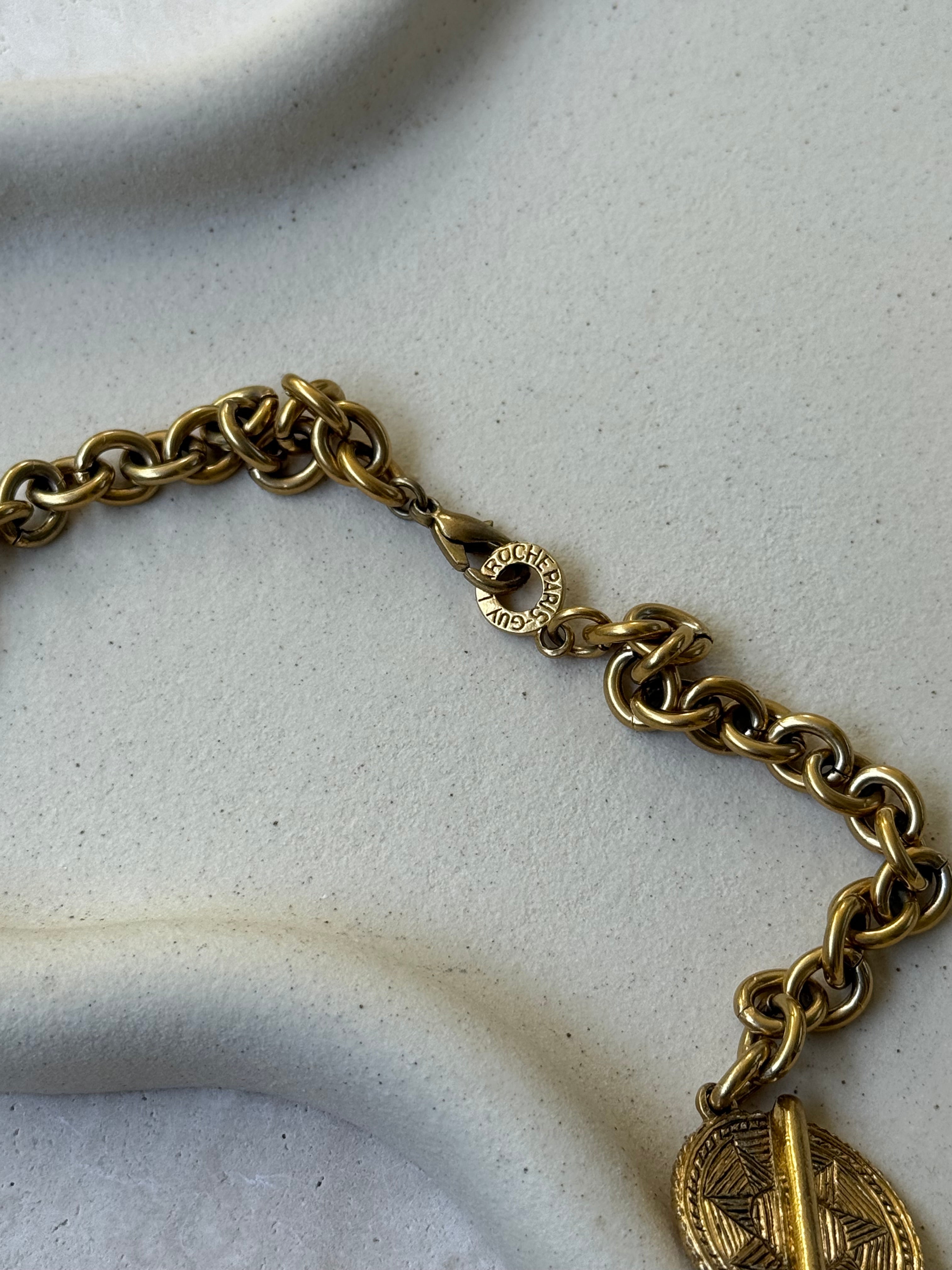 Collier Vintage Guy Laroche - Maillons Géométriques