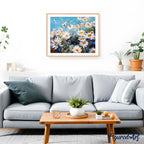 Pintura por números - Campo de margaritas y cielo azul