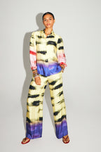Pantalon Aurora Imprimé Funky Tie And Dye Fabriqué En Italie - Rouge
