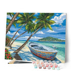 Paint By Numbers - Boat Under The Coconut Trees