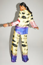 Pantalon Aurora Imprimé Funky Tie And Dye Fabriqué En Italie - Rouge
