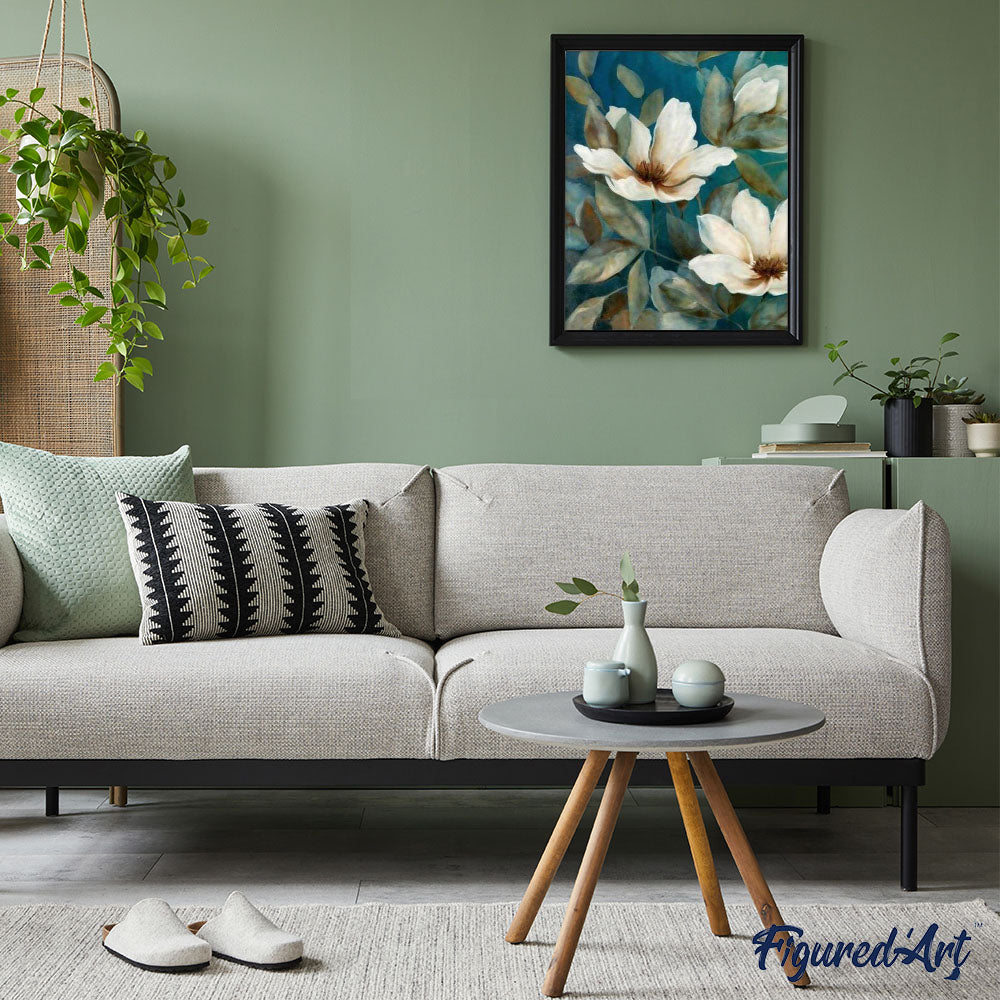 Pintura por números - Variación de flores blancas