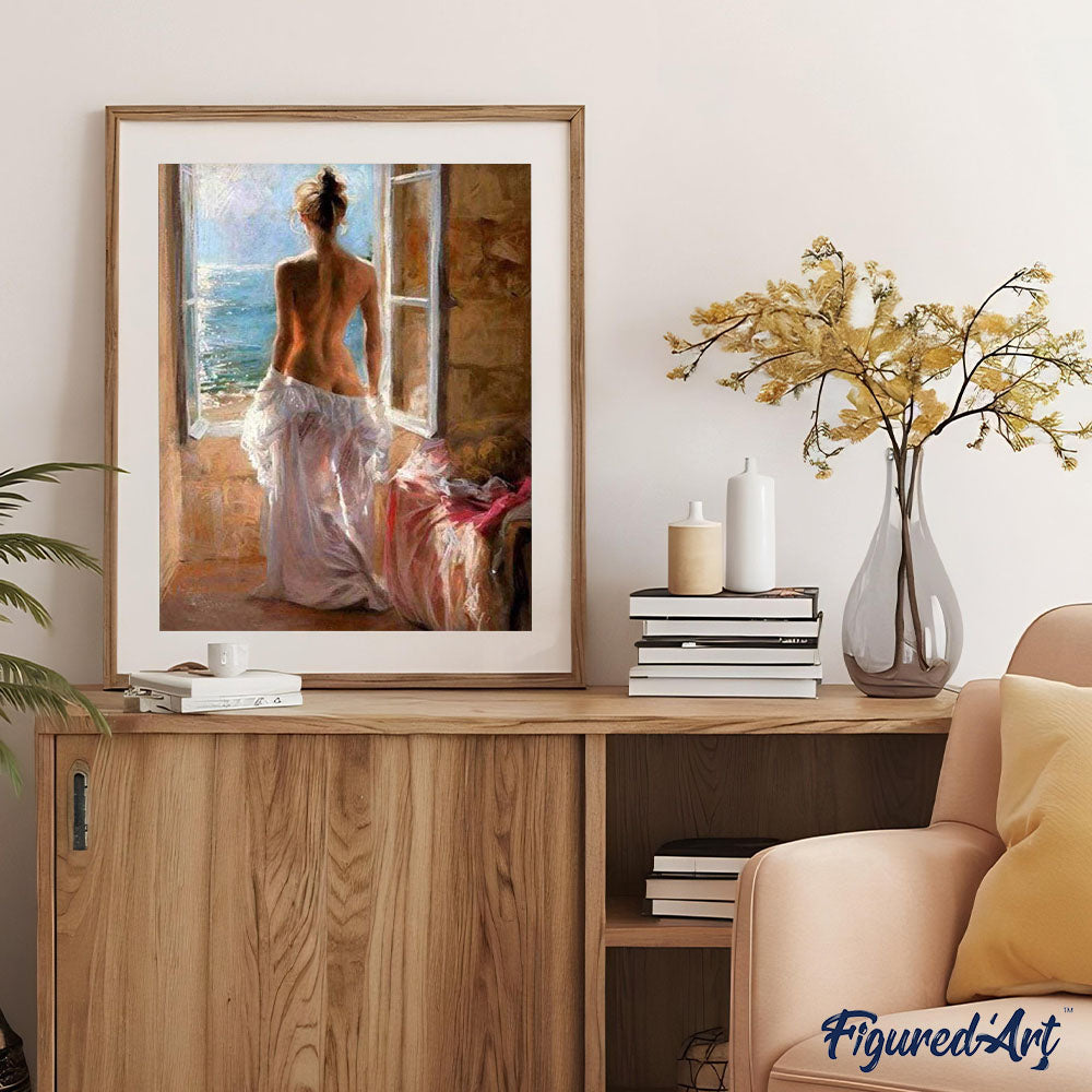 Pintura por números - Mujer desnuda y gran Sol