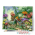 Pintura por números - Flores y bicicletas