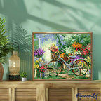 Pintura por números - Flores y bicicletas