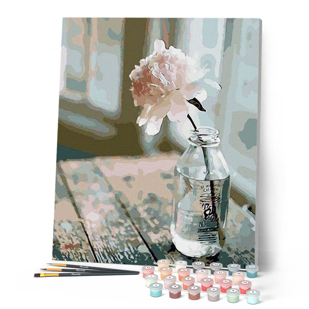 Pintura por números - Flor Blanca