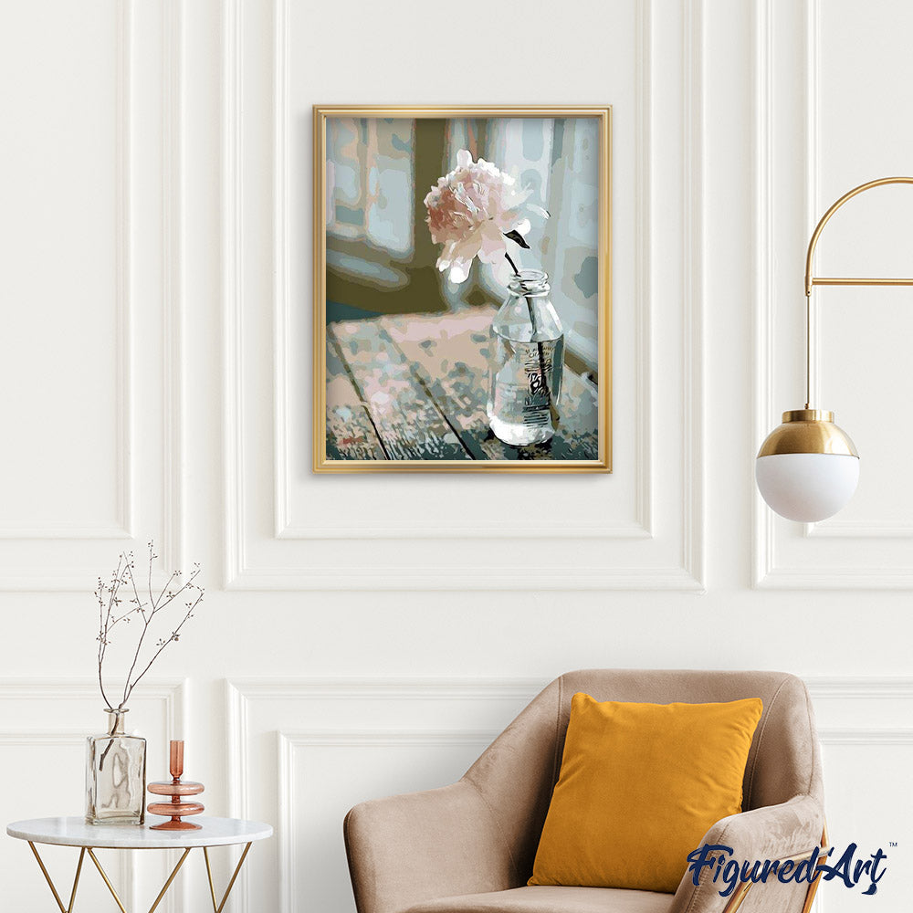 Pintura por números - Flor Blanca
