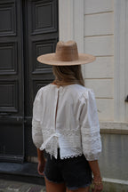 Cathy Embroidered Blouse - White