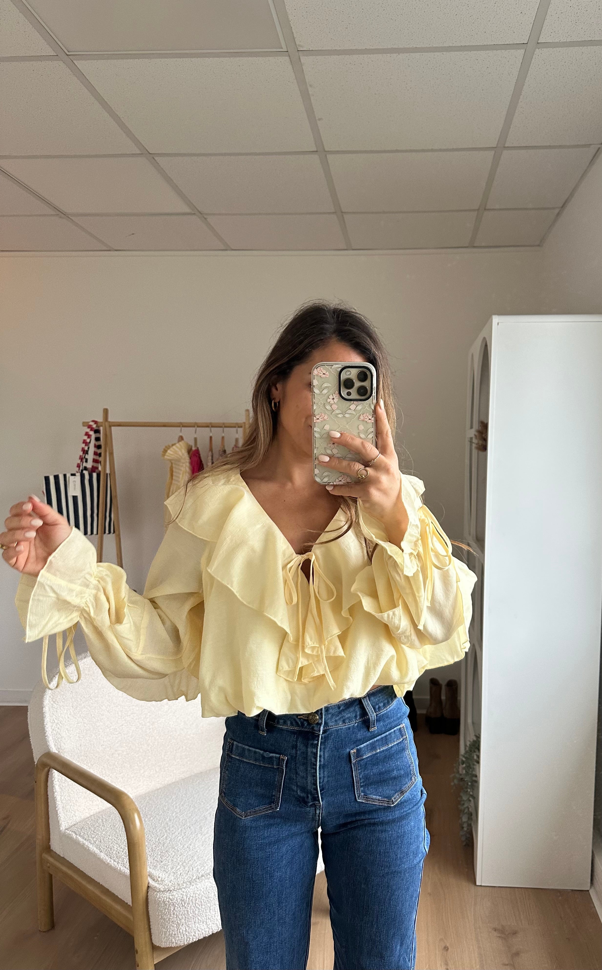 Pale Yellow Iris Blouse