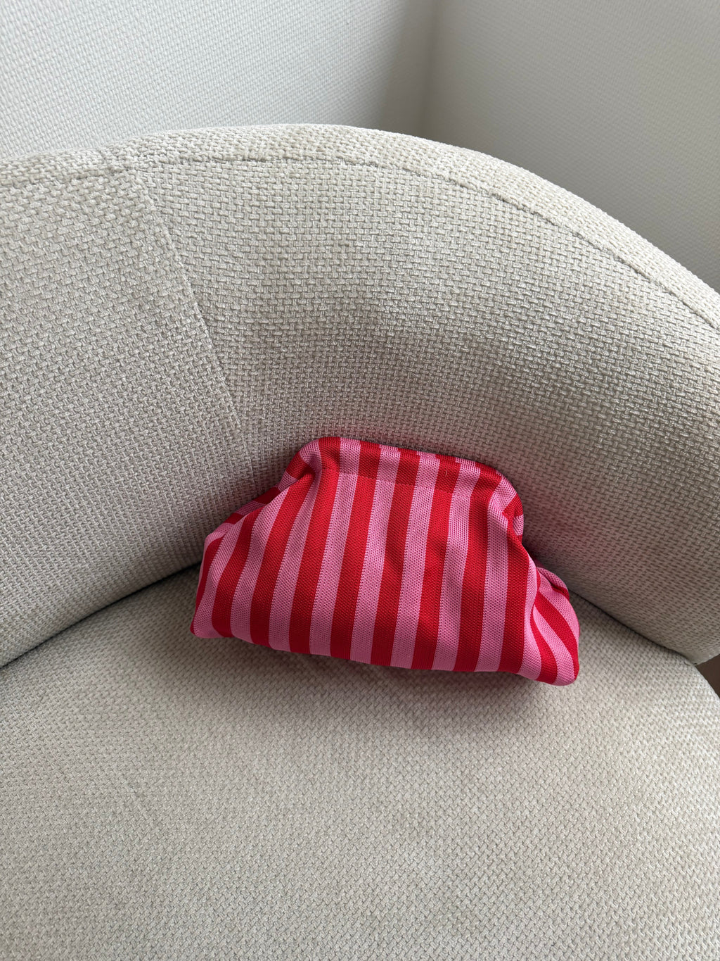 Lima Red / Fuschia Striped Clutch