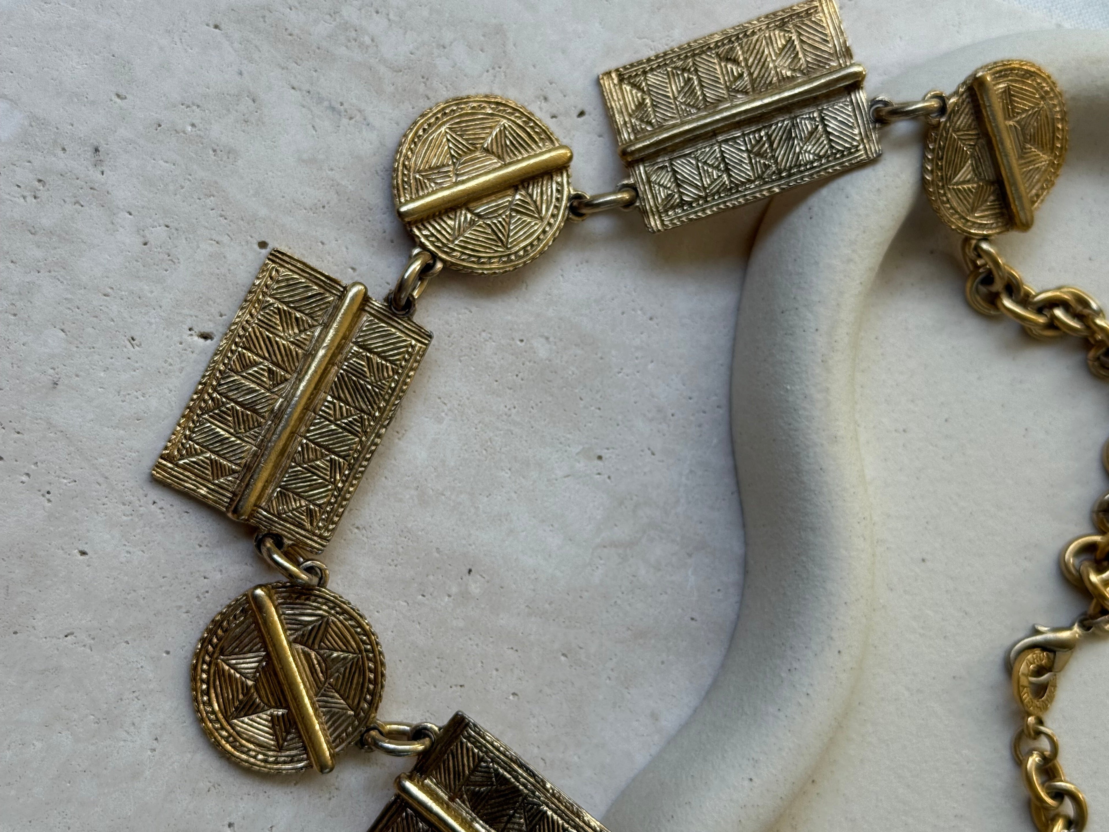 Collier Vintage Guy Laroche - Maillons Géométriques