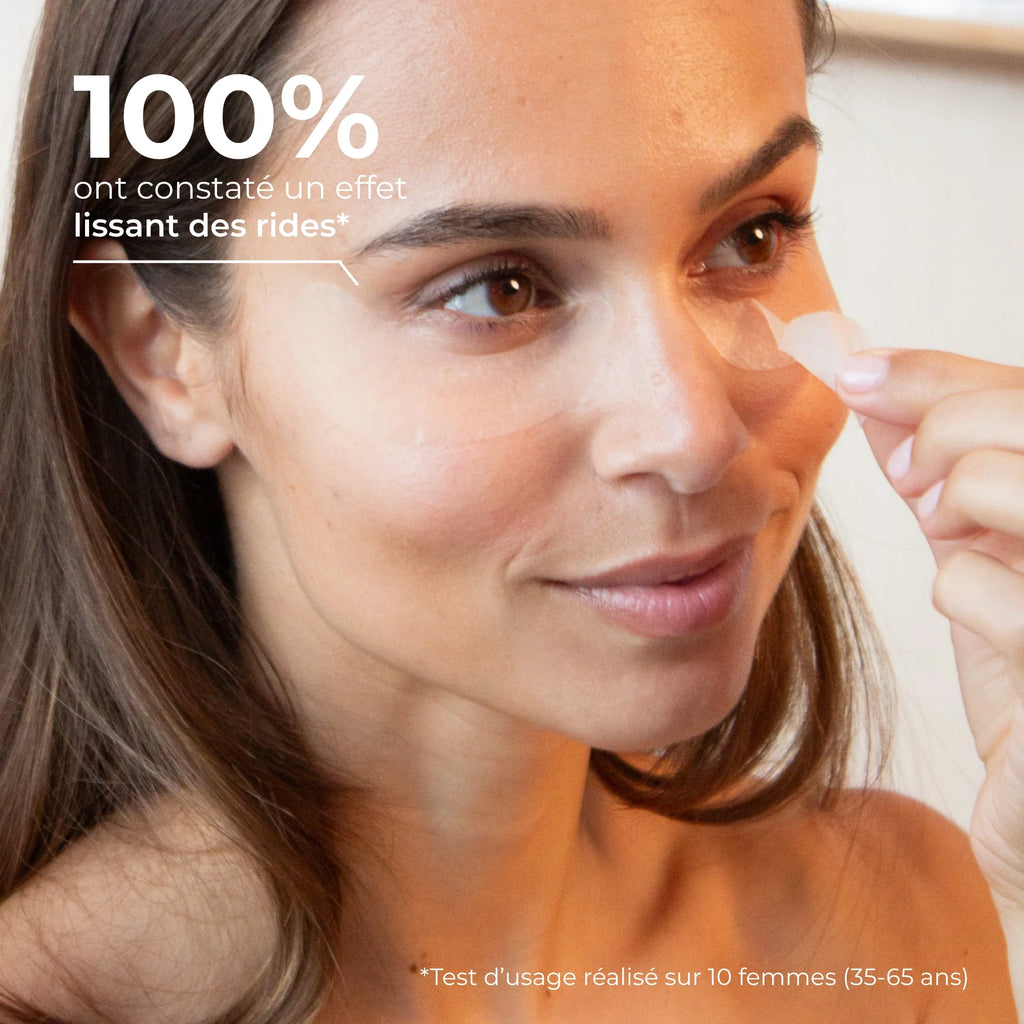 Patchs yeux effet seconde peau pour lisser le contour des yeux et défatiguer le regard