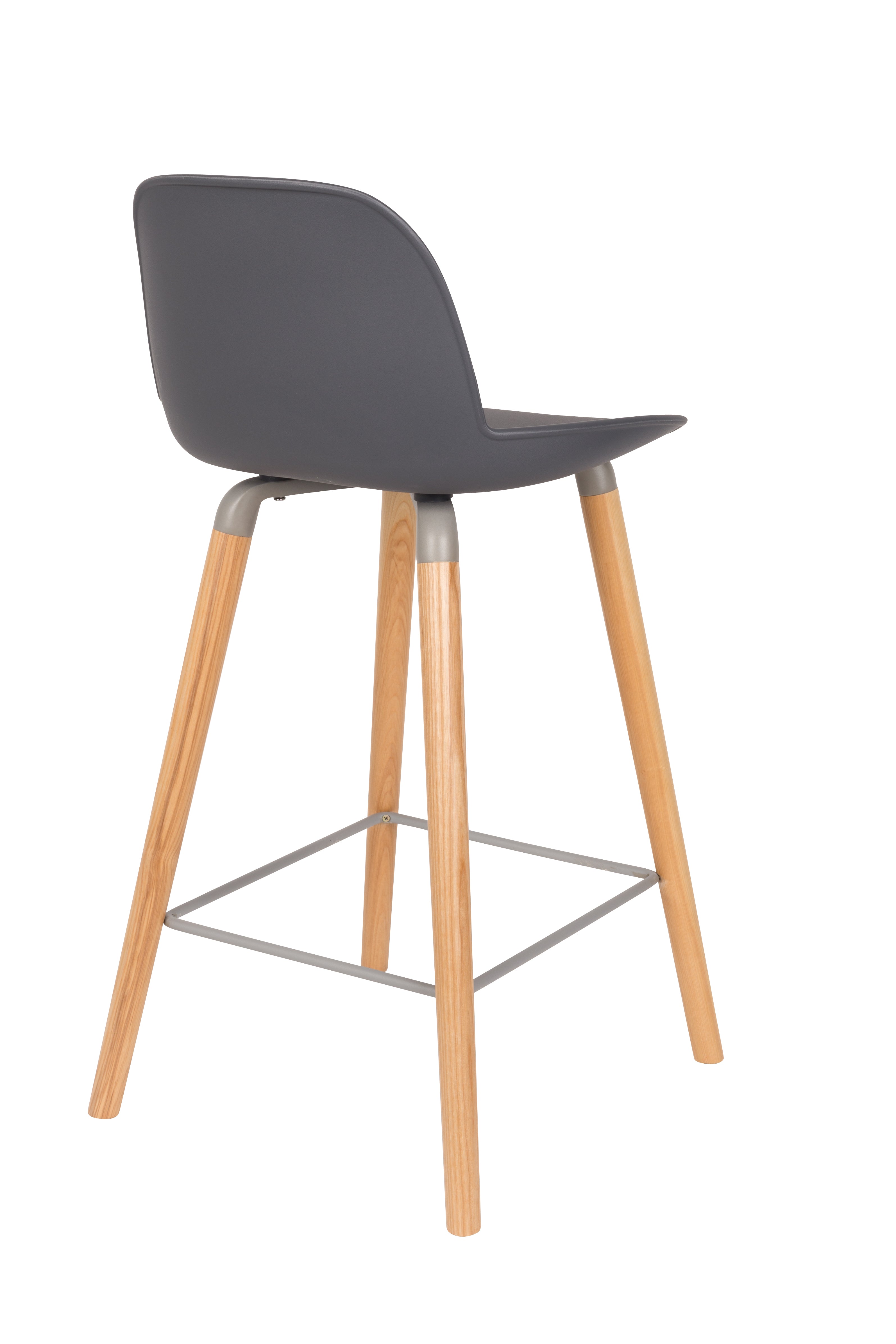 Albert Kuip 65 Cm - Set of 2 Bar & Counter Stools - Polypropylene Plastic - Dark Gray