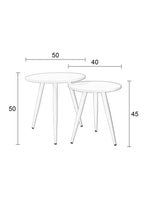 Daven - Set of 2 Side Tables - Wood - White