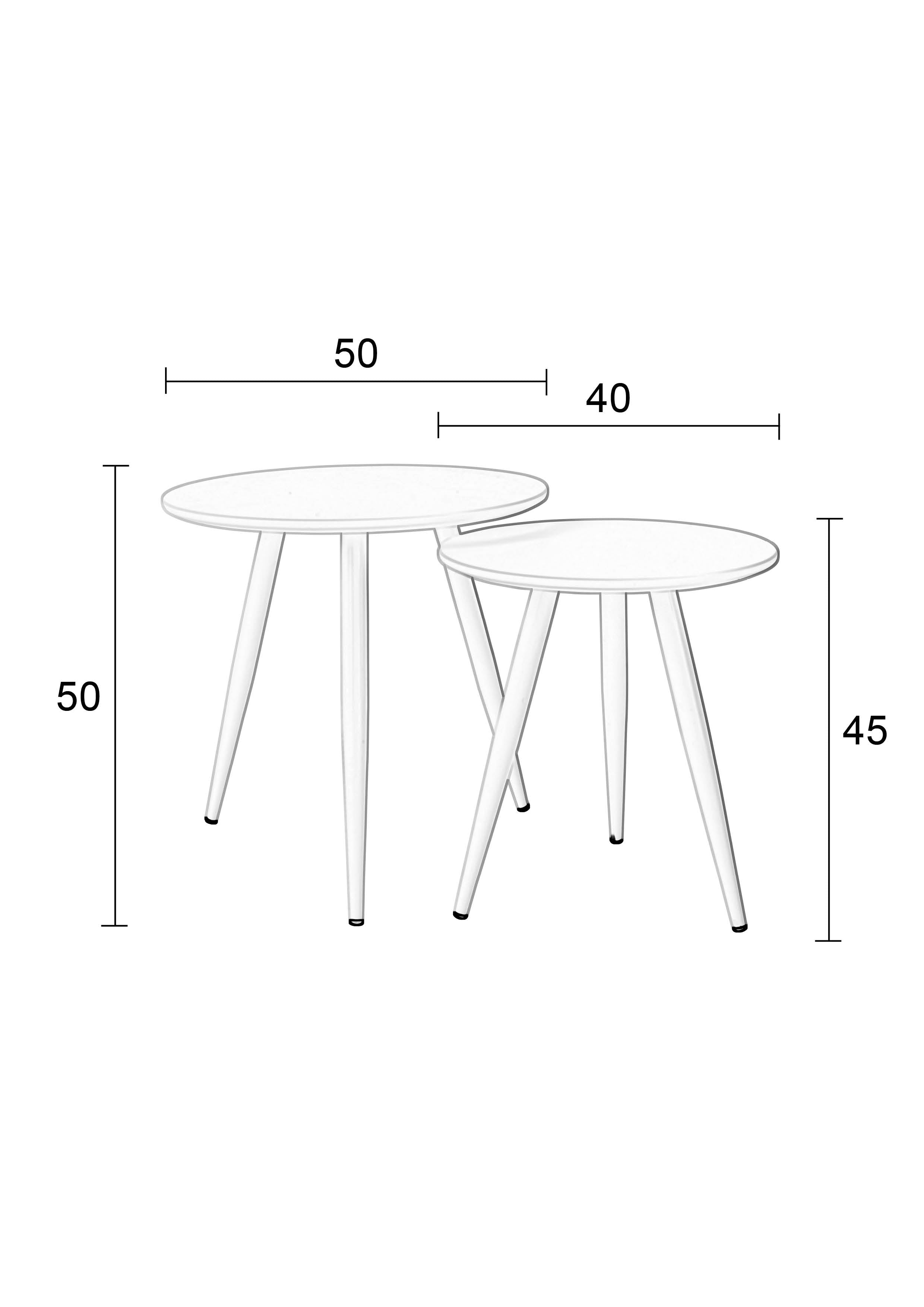 Daven - Set of 2 Side Tables - Wood - White