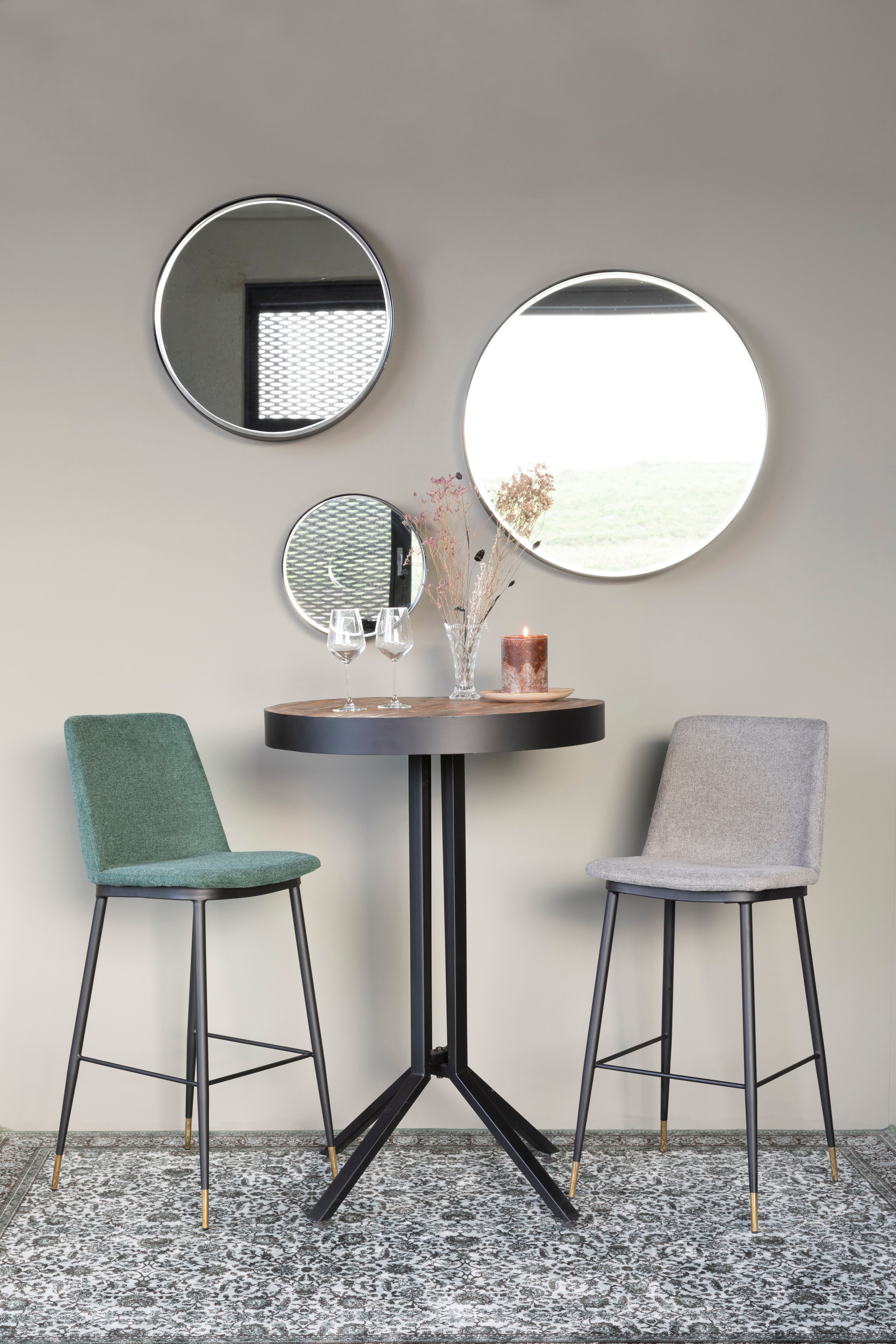 Raj Moyen - Miroir - Acier - Noir