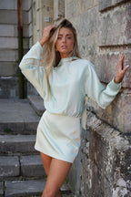 Vestido Esther de satén - Verde agua