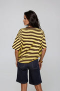 Camiseta de algodón a rayas - Marrón
