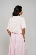 Camiseta de algodón a rayas - Rosa