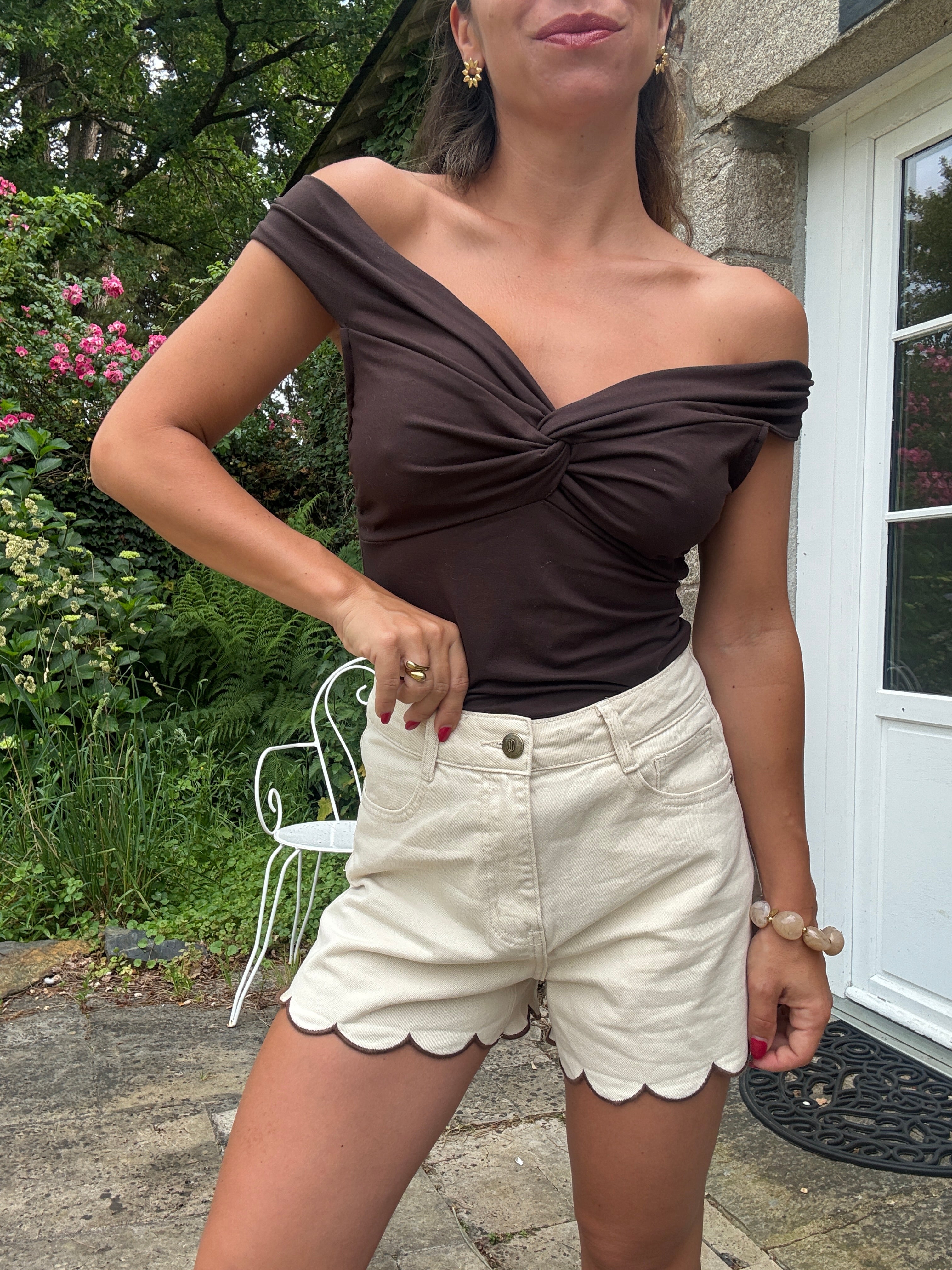Short En Jean Fleur