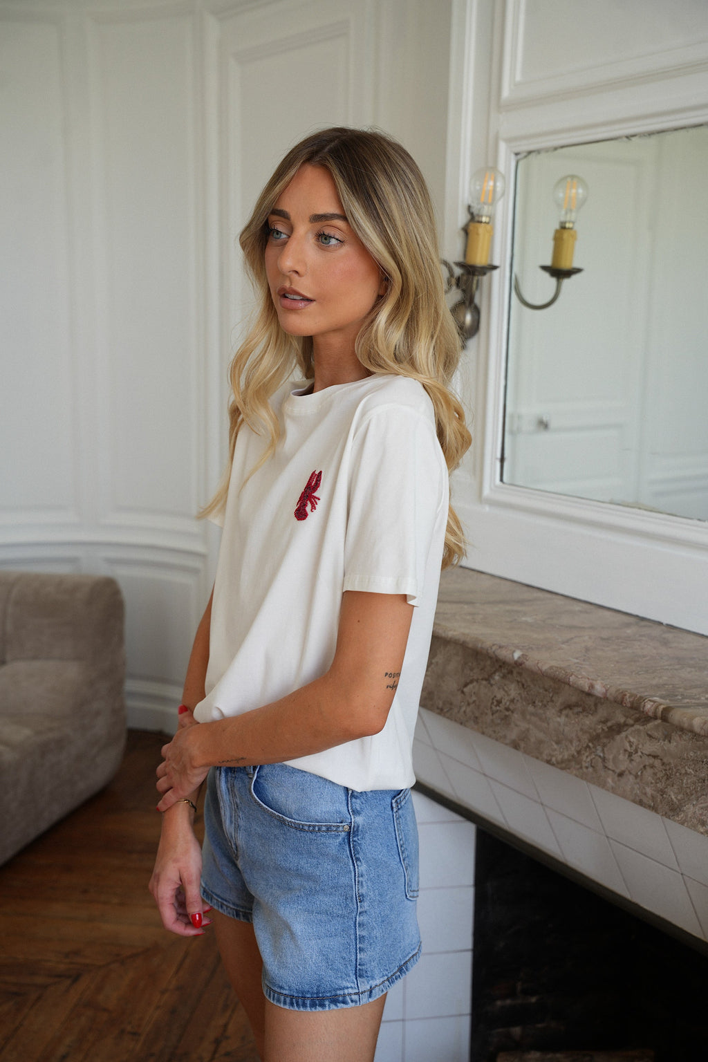 T-Shirt Sequins Charli - Blanc