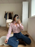 Colette Pink And White Striped Blouse