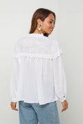 Top En Coton, Manches Longues - Blanc