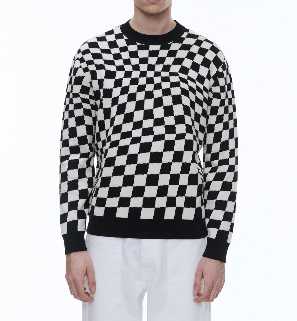 Fursac - Pull À Carreaux En Coton Et Cachemire - Noir - Homme