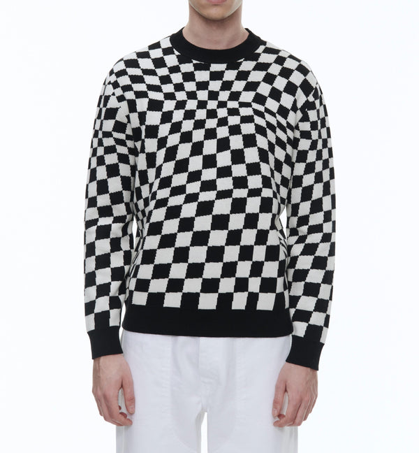 Fursac - Pull À Carreaux En Coton Et Cachemire - Noir - Homme