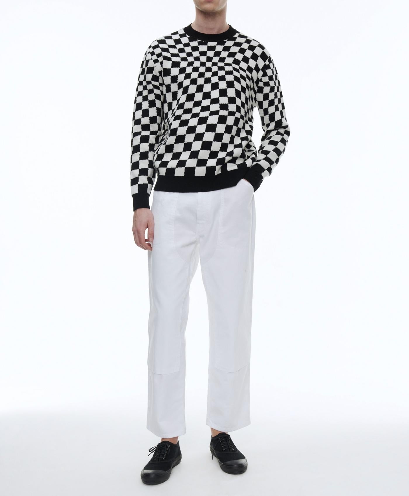 Fursac - Pull À Carreaux En Coton Et Cachemire - Noir - Homme