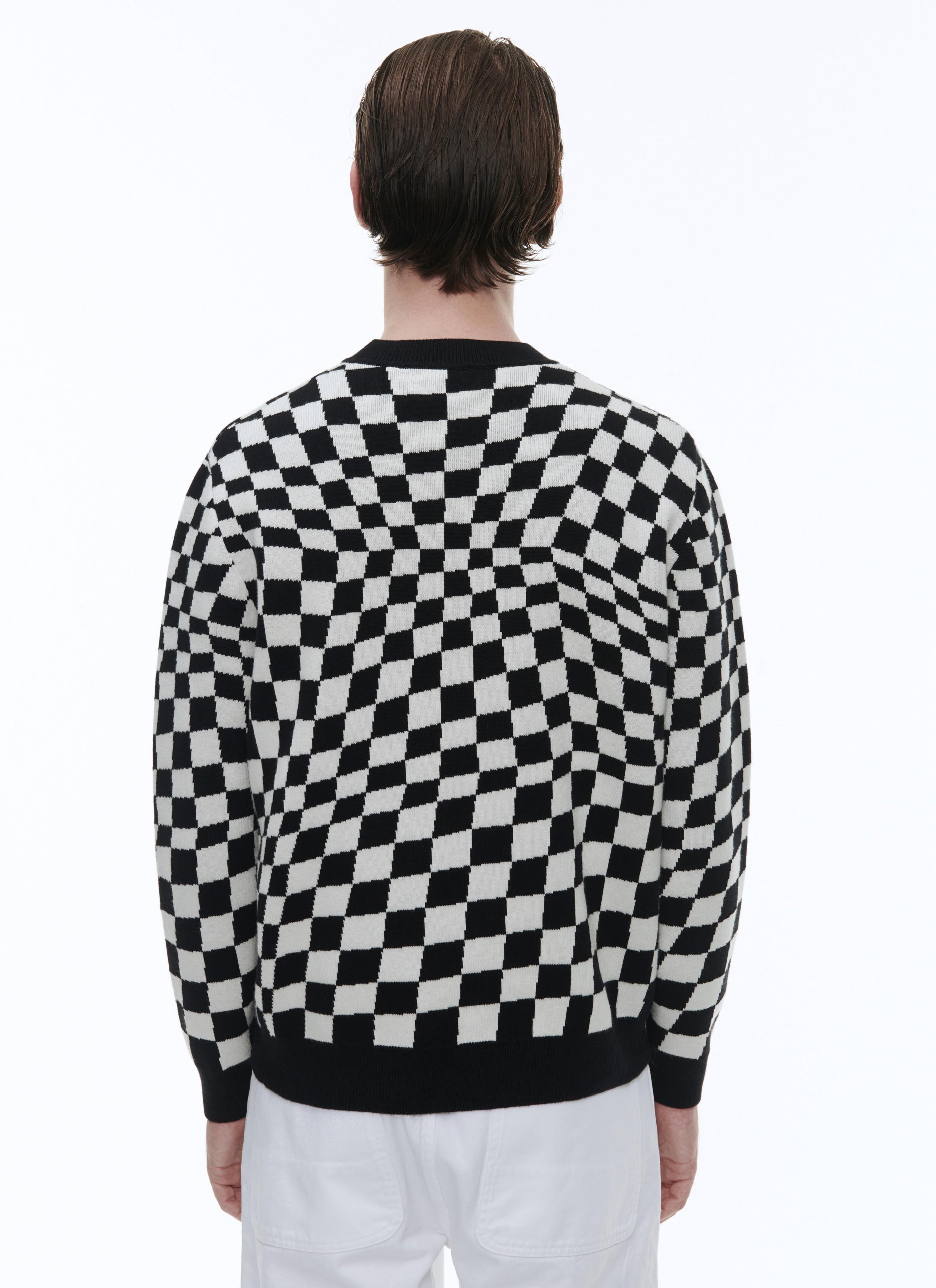 Fursac - Pull À Carreaux En Coton Et Cachemire - Noir - Homme