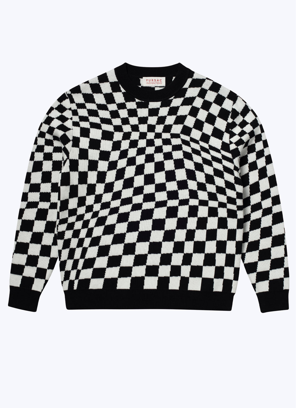 Fursac - Pull À Carreaux En Coton Et Cachemire - Noir - Homme