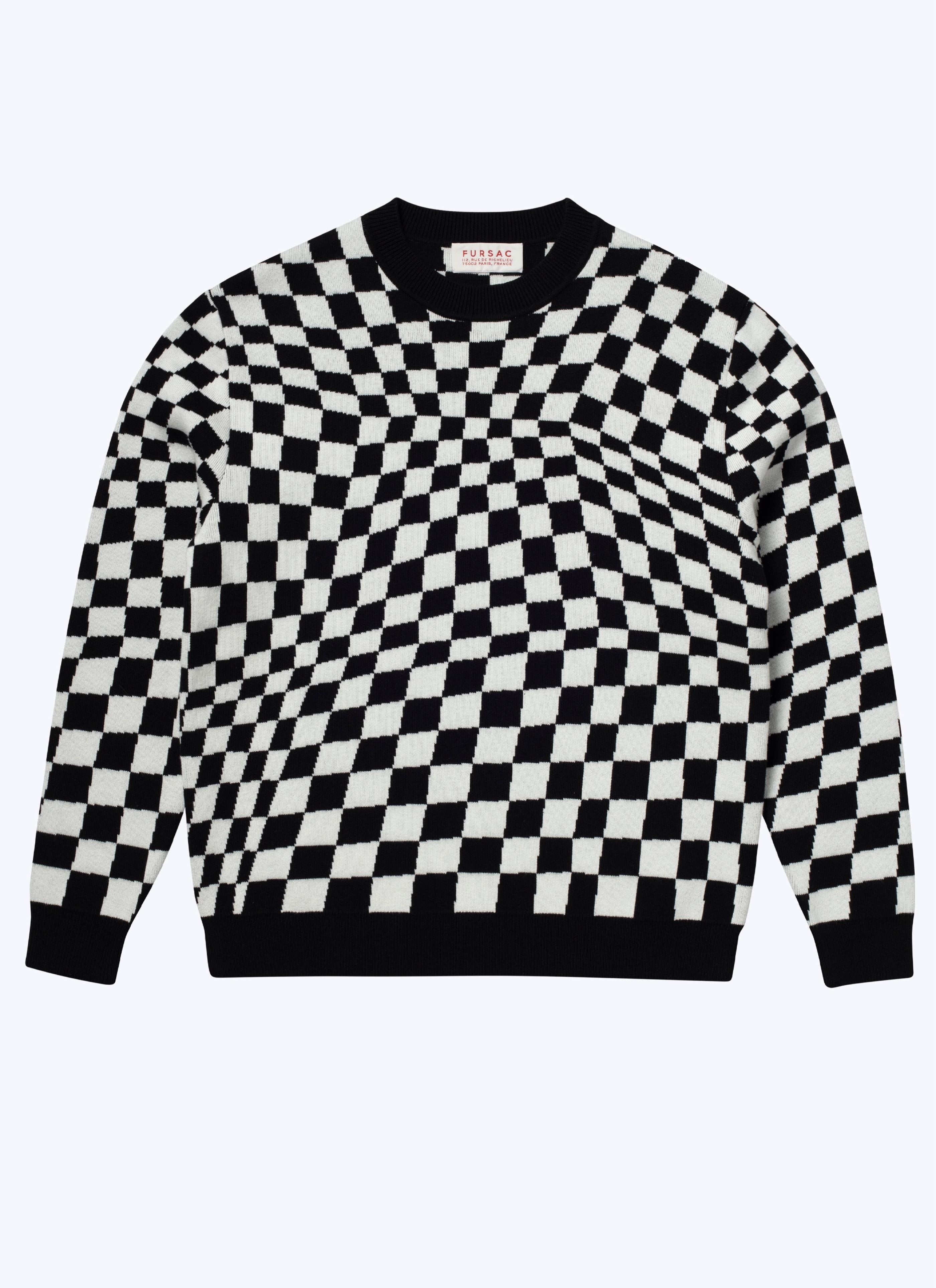 Fursac - Pull À Carreaux En Coton Et Cachemire - Noir - Homme