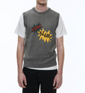 Fursac - Pull "Comics" En Laine Et Coton - Gris Moyen - Homme