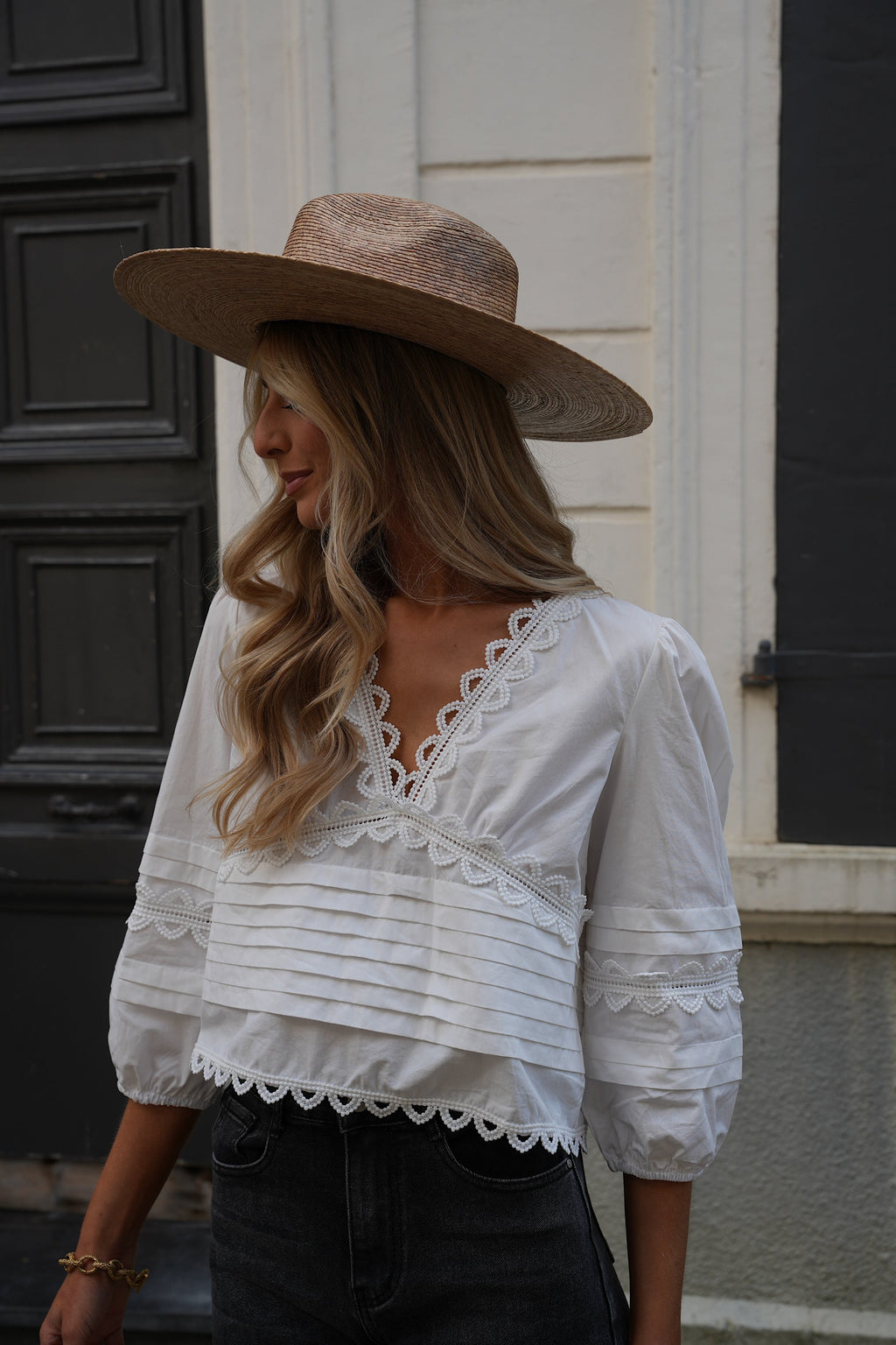 Cathy Embroidered Blouse - White