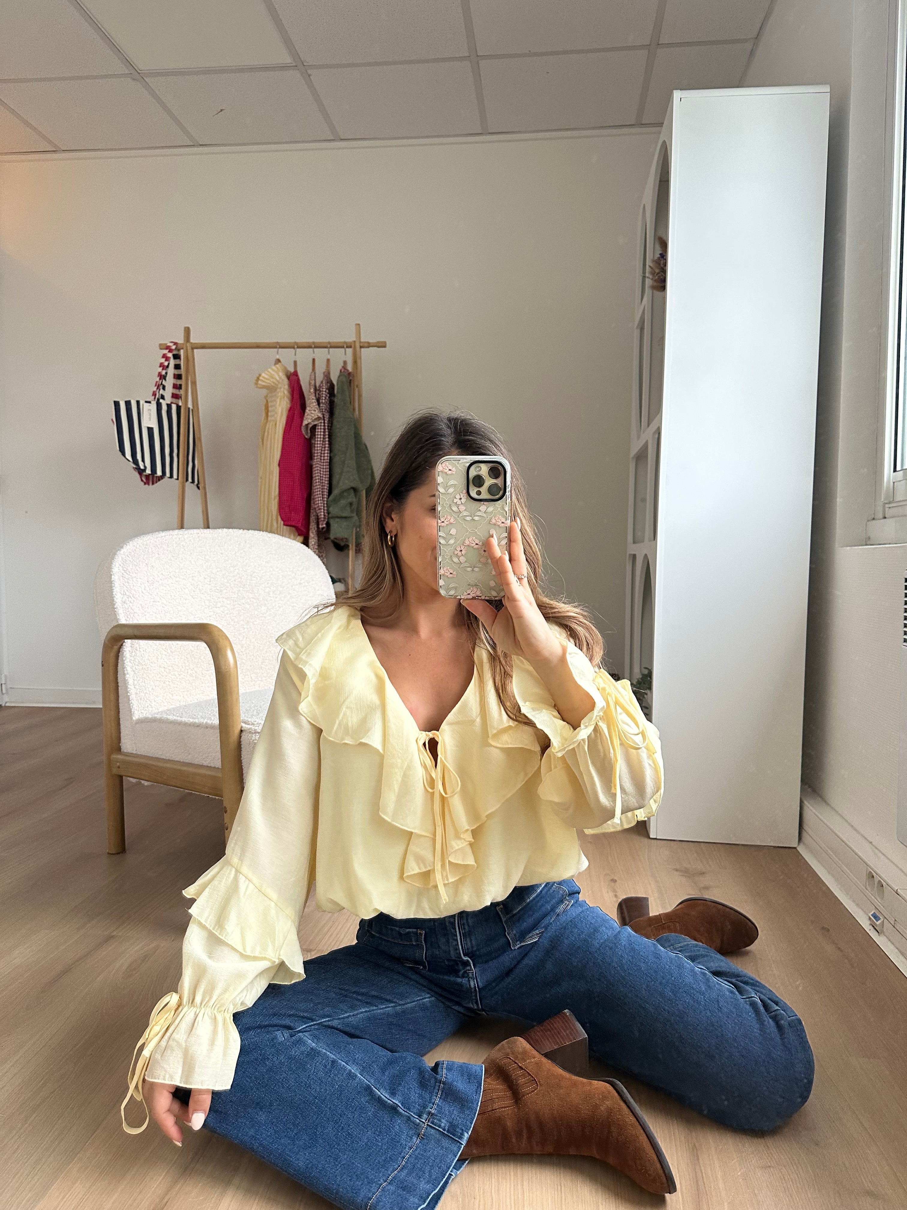 Pale Yellow Iris Blouse
