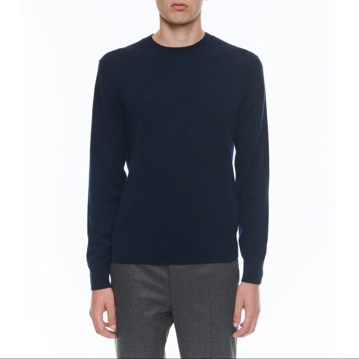 Round Neck Cashmere Sweater - Blue