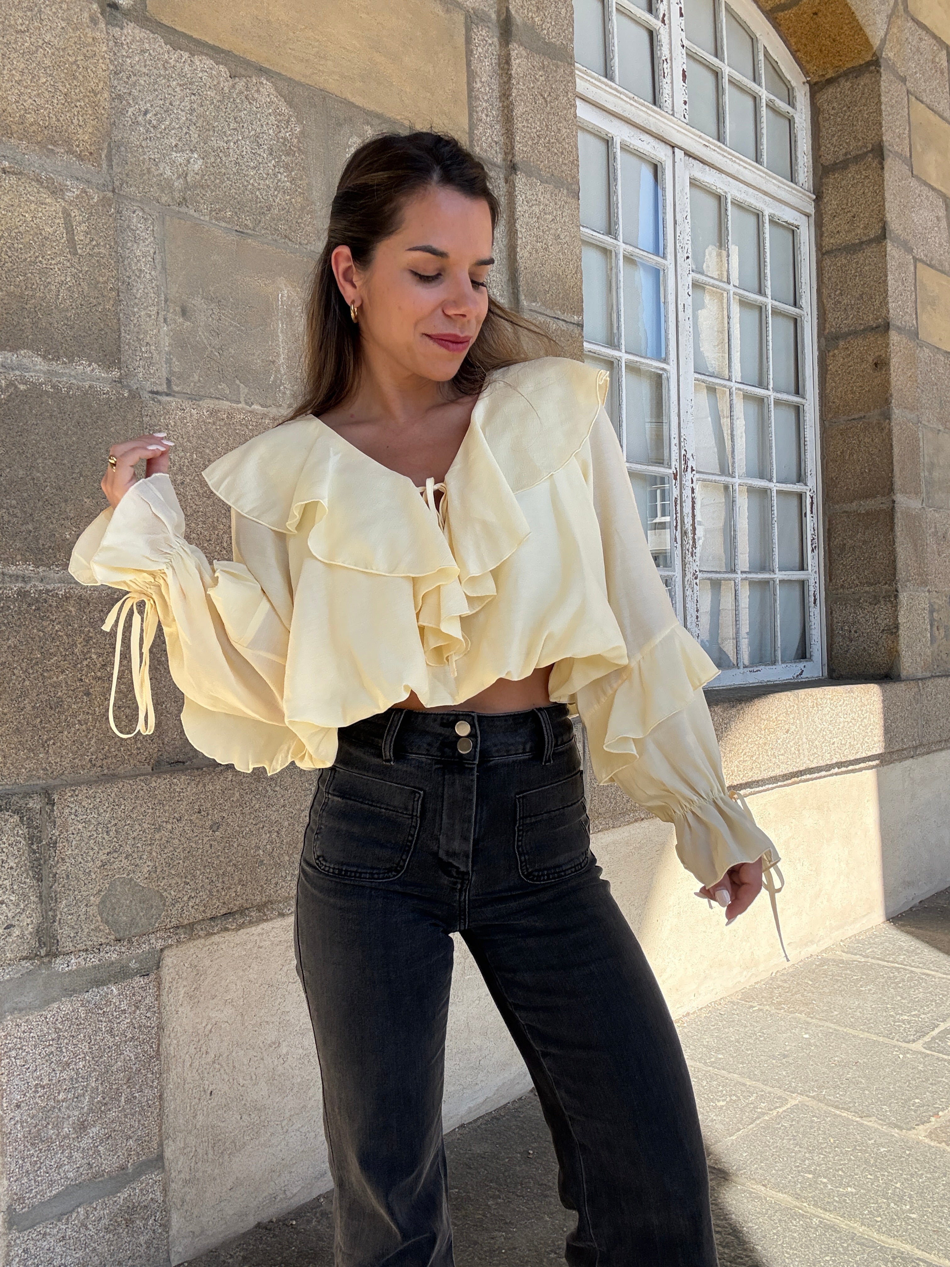 Pale Yellow Iris Blouse