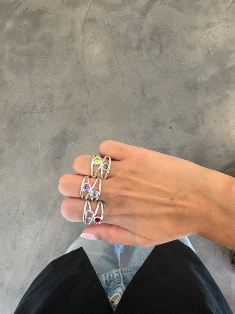 Ring Love Lila Plata